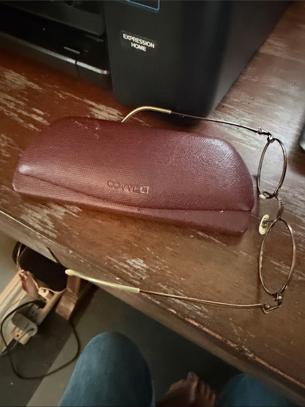 Oliver Peoples OP553 copper colored Round Metal Eyeglasses with vintage red case - Picture 13 of 16